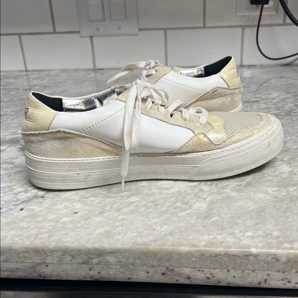 P448 White and Gold Sneakers - Picture 6 of 8